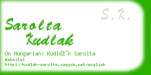 sarolta kudlak business card